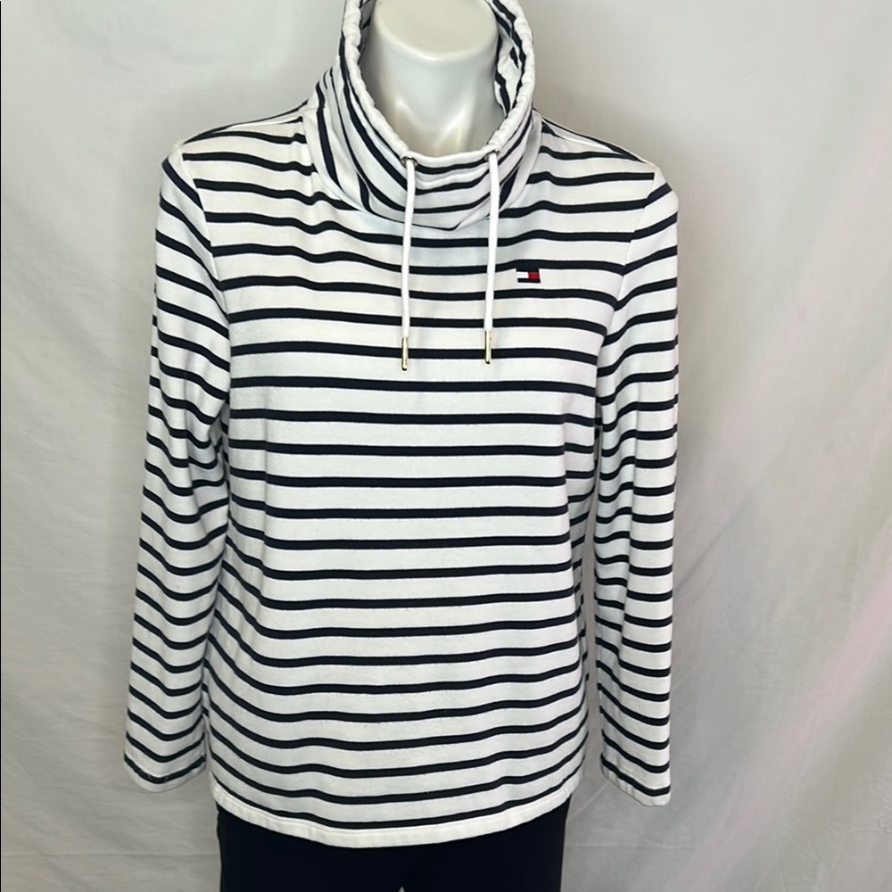 Tommy Hilfiger Black and White Striped Top